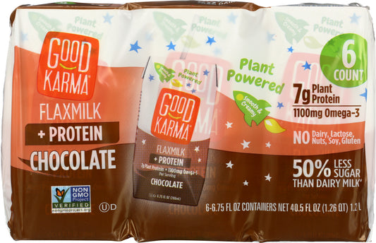 GOOD KARMA: Chocolate Flaxmilk Protein 6 Pack, 40.5 fo - Vending Business Solutions