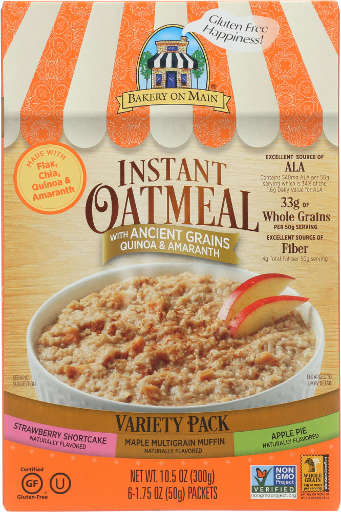 BAKERY ON MAIN: Instant Oatmeal Variety Pack 3, 10.5 oz - Vending Business Solutions