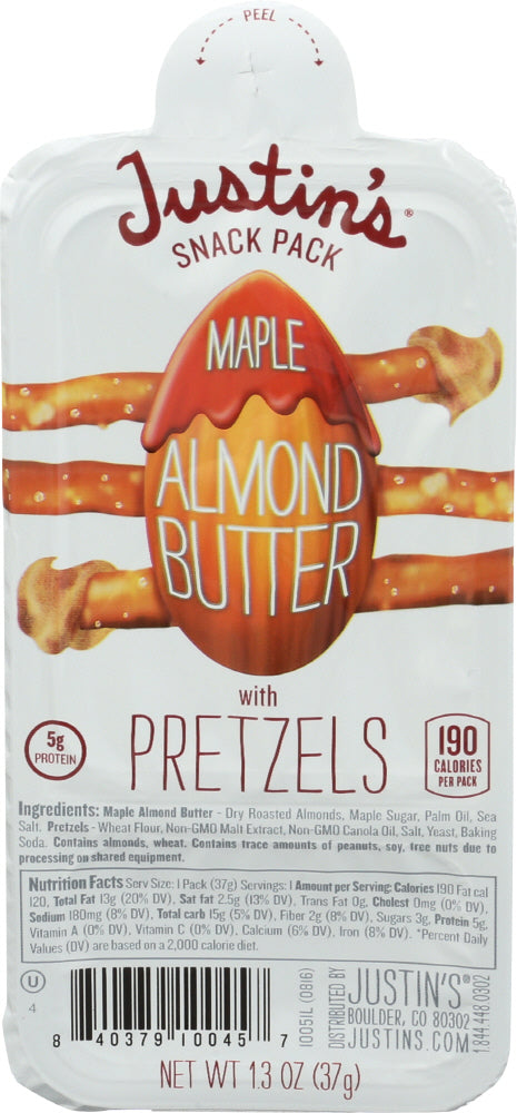 JUSTINS: Maple Almonds Nut Butter Snack Pack, 1.3oz - Vending Business Solutions