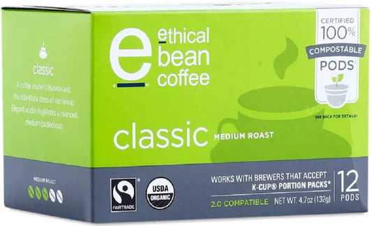 ETHICAL BEAN: Coffee Medium Roast Classic Pods, 12 ea - Vending Business Solutions