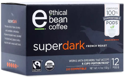ETHICAL BEAN: Coffee Super Dark French Roast Pods, 12 ea - Vending Business Solutions