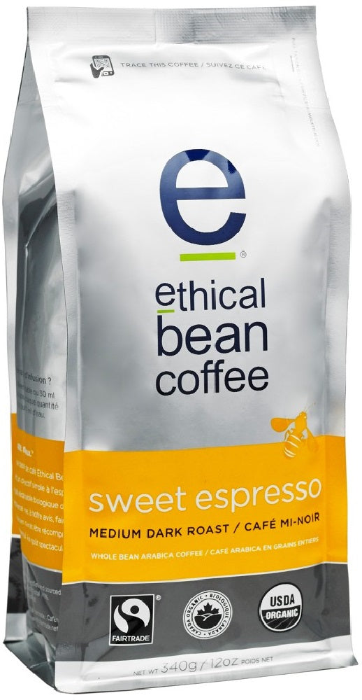 ETHICAL BEAN: Coffee Medium Dark Roast Sweet Espresso, 12 oz - Vending Business Solutions