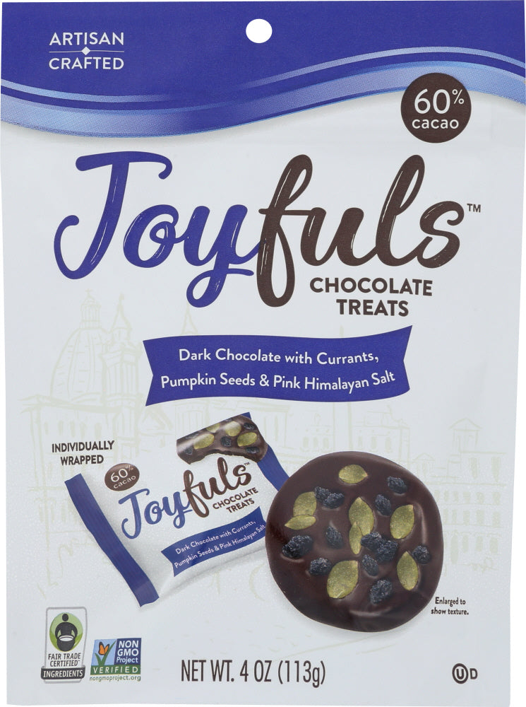JOYFULS: Dark Chocolate with Currants, Pumpkin Seeds & Pink Himalayan Salt, 4 oz - Vending Business Solutions