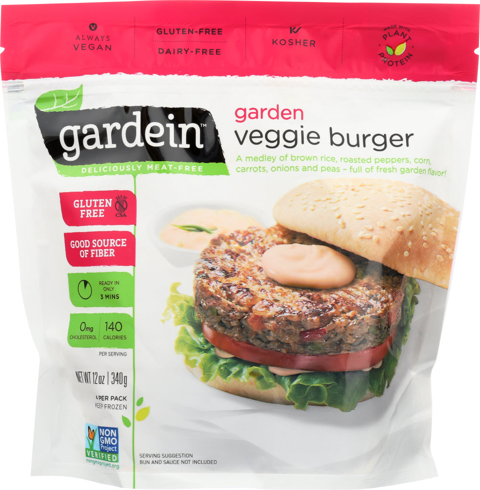 GARDEIN: Gluten Free Garden Veggie Burger, 12 oz - Vending Business Solutions