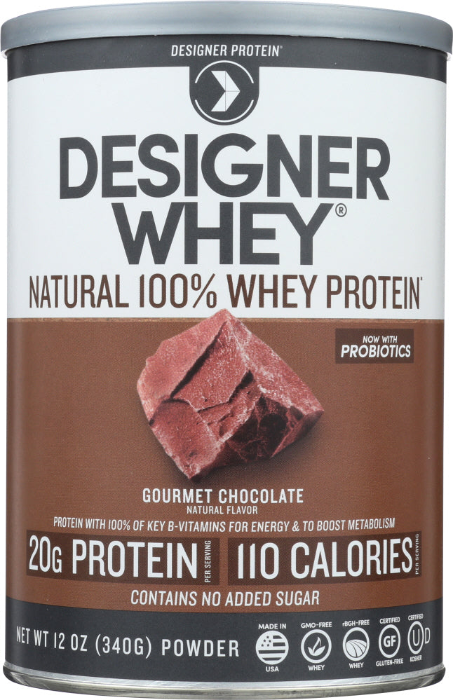 DESIGNER PROTEIN WHEY: Gourmet Chocolate Protein Powder, 12 oz - Vending Business Solutions