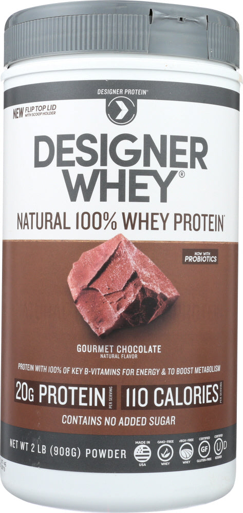 DESIGNER PROTEIN WHEY: 100% Premium Powder Gourmet Chocolate, 2 lb - Vending Business Solutions