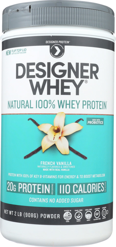 DESIGNER PROTEIN WHEY: 100% Premium Protein French Vanilla, 2 lb - Vending Business Solutions