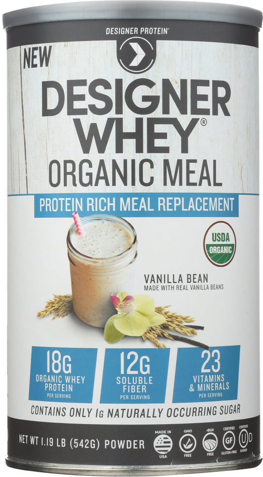DESIGNER PROTEIN WHEY: Designer Whey Meal Replacement Powder Vanilla Organic, 1.21 lb - Vending Business Solutions