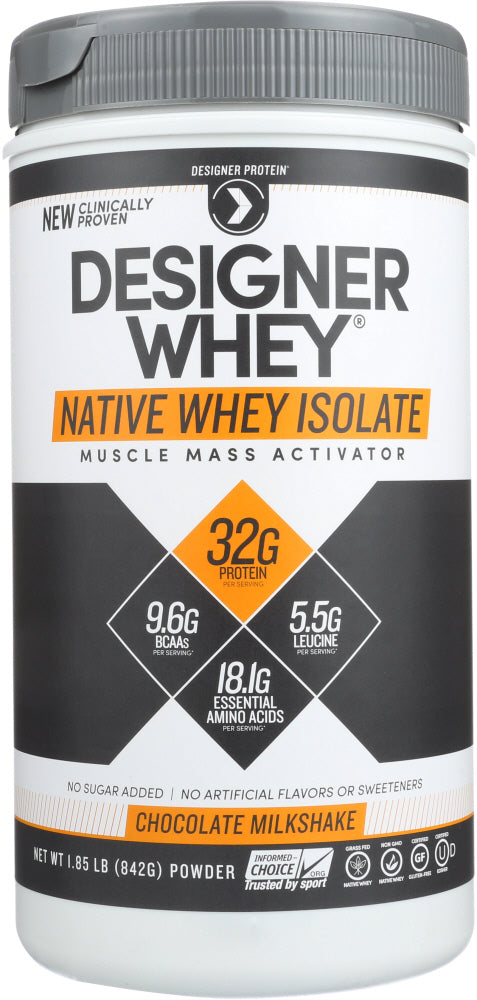 DESIGNER PROTEIN WHEY: Designer Whey Native Whey Chocolate Milkshake, 1.85 lb - Vending Business Solutions