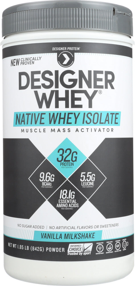 DESIGNER PROTEIN WHEY: Designer Whey Native Whey Vanilla Milk, 1.85 lb - Vending Business Solutions