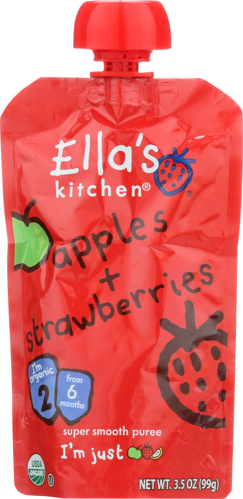 ELLAS KITCHEN: Baby Stage 1 Strawberry and Apples, 3.5 oz - Vending Business Solutions