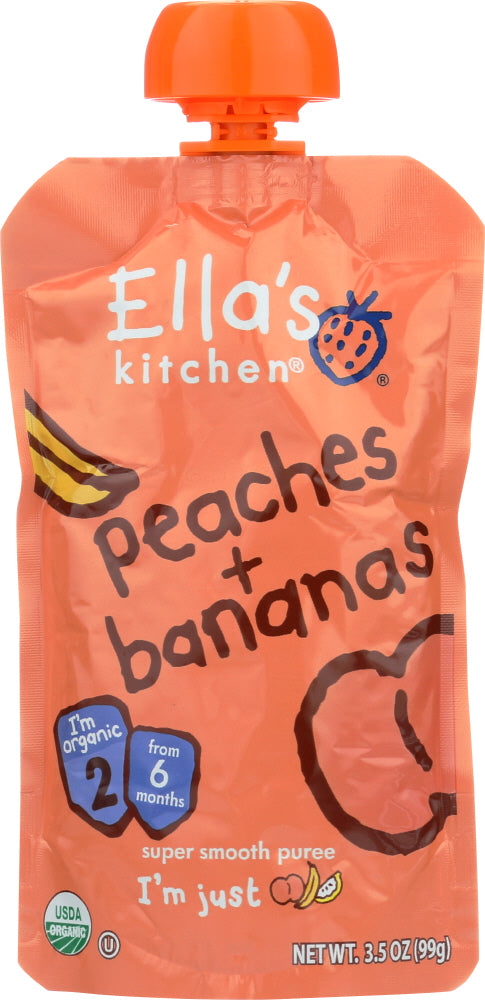 ELLA'S KITCHEN: Super Smooth Puree Peaches + Bananas, 3.5 oz - Vending Business Solutions