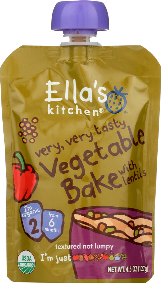 ELLAS KITCHEN: Baby Stage 2 Vegetable Bake with Lentils, 4.5 oz - Vending Business Solutions