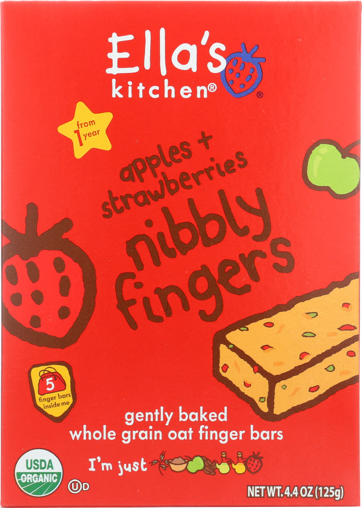 ELLAS KITCHEN: Nibbly Fingers Strawberry and Apples, 4.4 oz - Vending Business Solutions