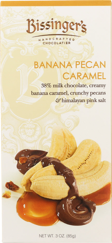 BISSINGERS: Banana Caramel Pecan Chocolate Bar, 3 oz - Vending Business Solutions