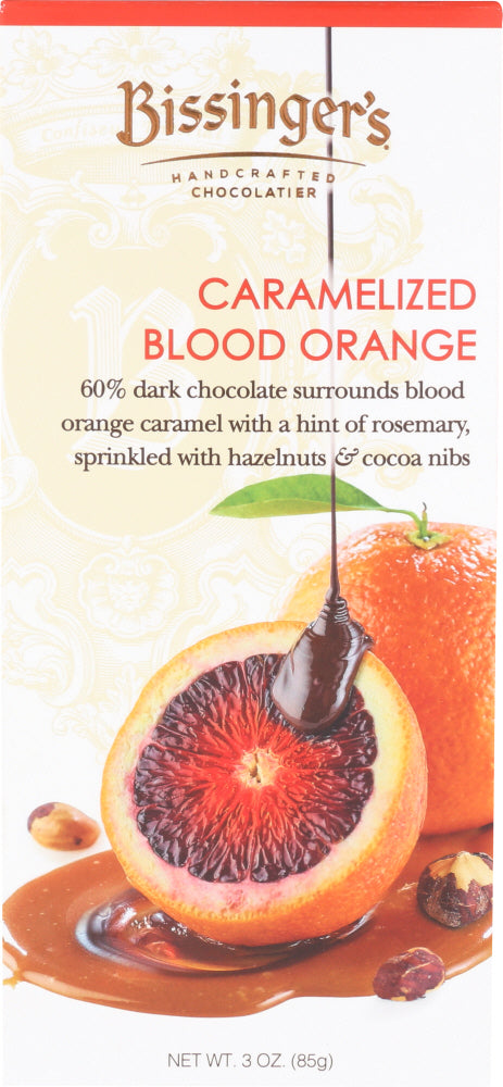 BISSINGERS: Chocolate Bar Caramelized Blood Orange, 3 oz - Vending Business Solutions