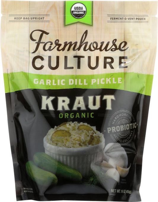 FARMHOUSE CULTURE: Organic Garlic Dill Pickle Kraut, 16 oz - Vending Business Solutions