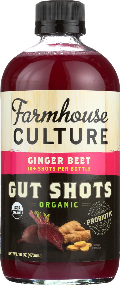 FARMHOUSE CULTURE: Beverage Gut Shots Ginger Beet, 16 oz - Vending Business Solutions