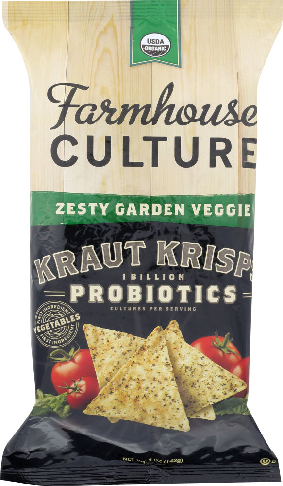 FARMHOUSE CULTURE: Zesty Garden Veggie Kraut Krisps Organic, 5 oz - Vending Business Solutions