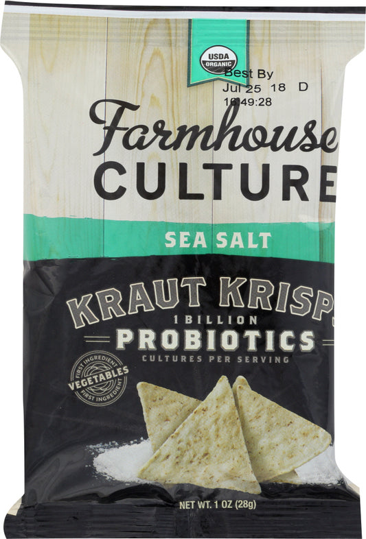 FARMHOUSE CULTURE: Sea Salt Kraut Krisps, 1 oz - Vending Business Solutions