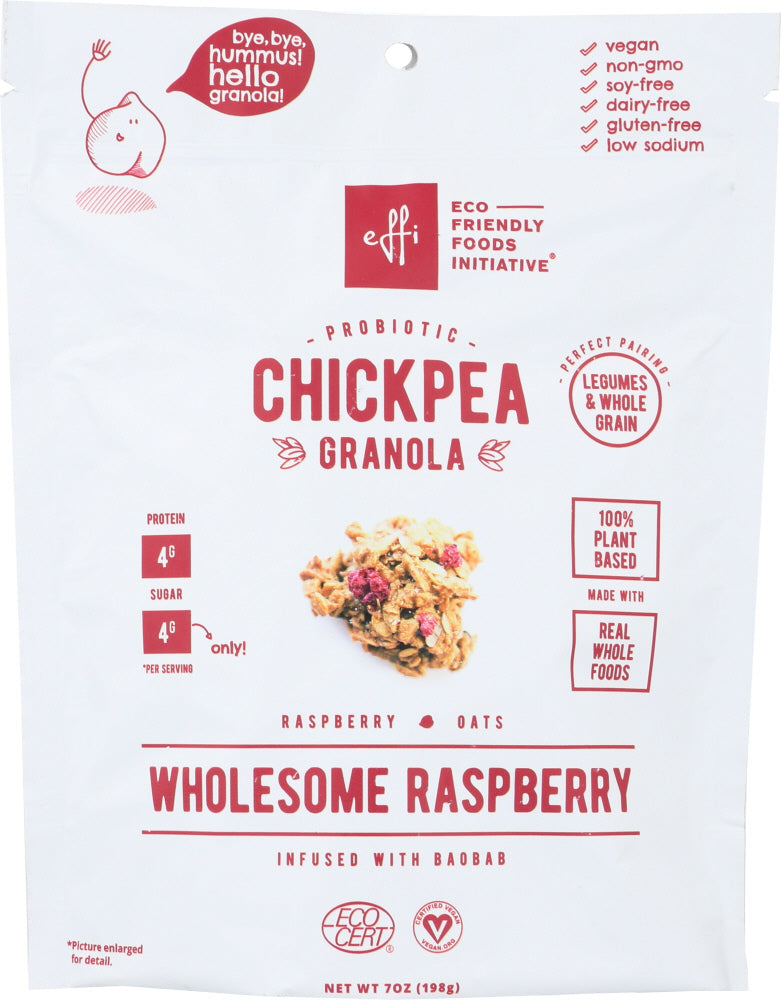 EFFI: Granola Chickpea Wholesome Raspberry, 7 oz - Vending Business Solutions