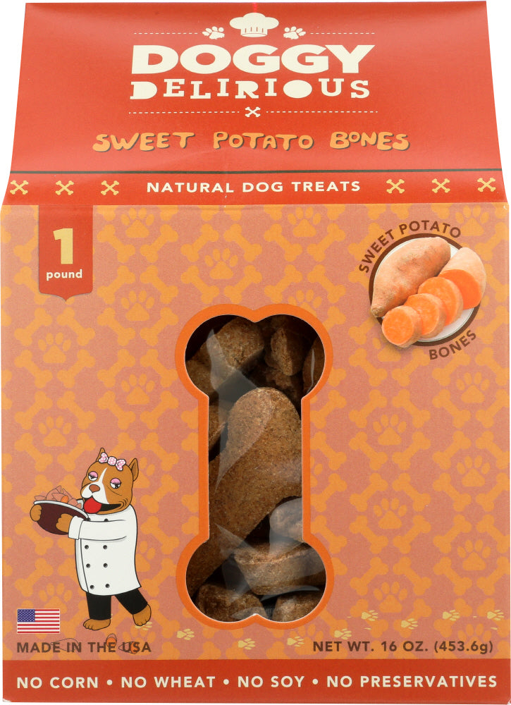 DOGGY DELIRIOUS: Dog Bone Sweet Potato, 16 oz - Vending Business Solutions
