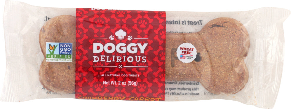 DOGGY DELIRIOUS: Dog Big Bone Cranberry Carrot, 2.04 oz - Vending Business Solutions