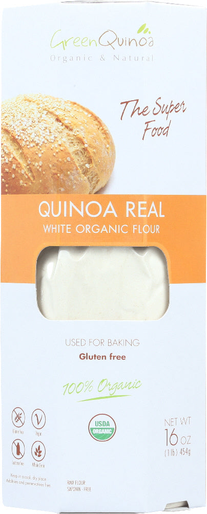 GREEN QUINOA: Flour White Quinoa Raw, 16 oz - Vending Business Solutions
