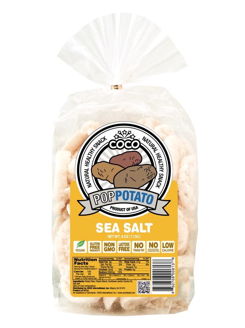 COCO LITE: Pop Potato Sea Salt, 4 oz - Vending Business Solutions