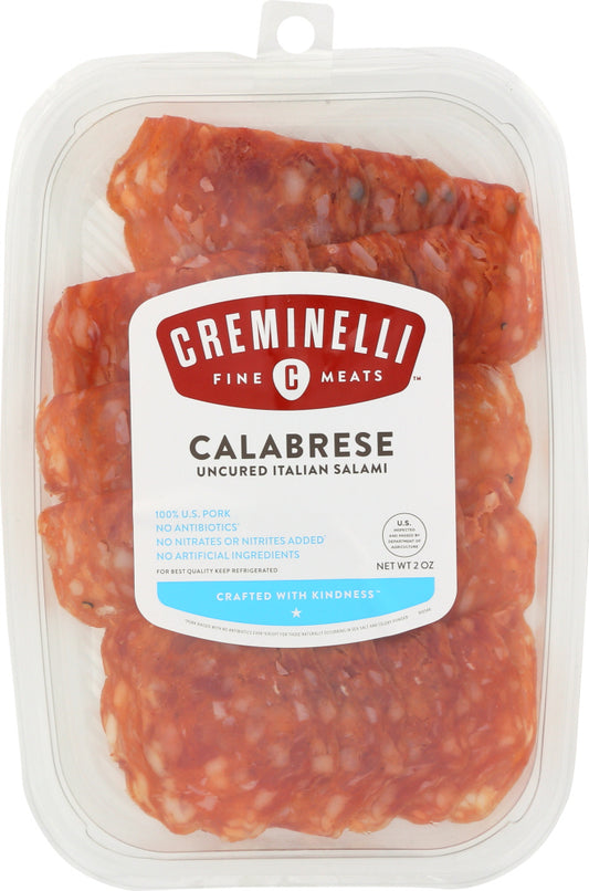 CREMINELLI FINE MEATS: Calabrese Uncured Italian Salami Sliced, 2 oz - Vending Business Solutions