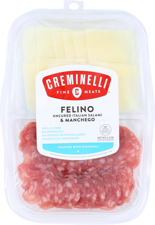 CREMINELLI: Salami Felino Manchego Sliced, 2.2 oz - Vending Business Solutions