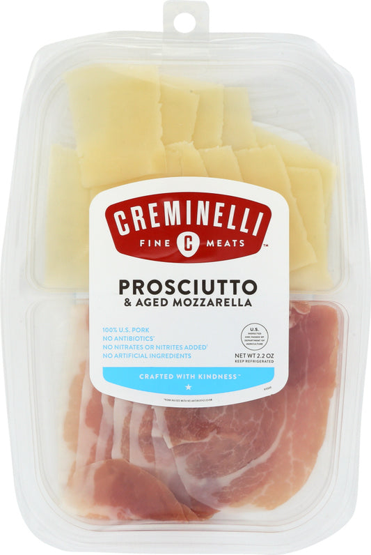 CREMINELLI FINE MEATS: Sliced Prosciutto with Mozzarella Cheese, 2.2 oz - Vending Business Solutions