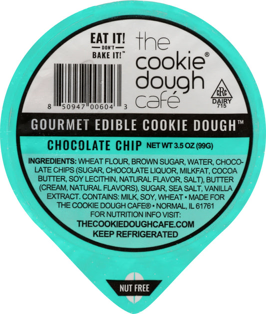 COOKIE DOUGH CAFE: Chocolate Chip Gourmet Edible Cookie Dough, 3.50 oz - Vending Business Solutions