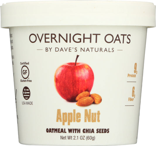 DAVES GOURMET: Oats in Cup Apple Nut, 2.1 oz - Vending Business Solutions