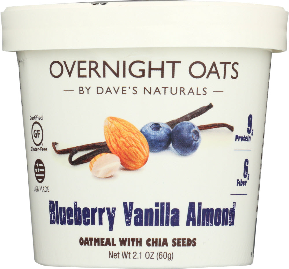 DAVES GOURMET: Oats in Cup Blueberry Vanilla Almond, 2.1 oz - Vending Business Solutions