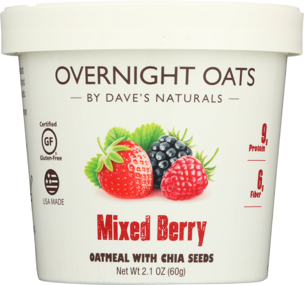 DAVES GOURMET: Oats Overnight Mixed Berry, 2.1 oz - Vending Business Solutions