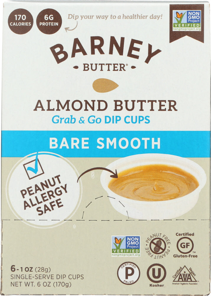 BARNEY BUTTER: Almond Butter Bare Smooth Dip Cups 6 Pack 6 Oz - Vending Business Solutions