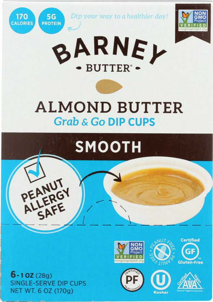 BARNEY BUTTER: Almond Butter Smooth Dip Cups 6 Pack 6 Oz - Vending Business Solutions