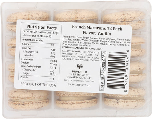 DUVERGER: French Macarons Vanilla, 72 pc - Vending Business Solutions