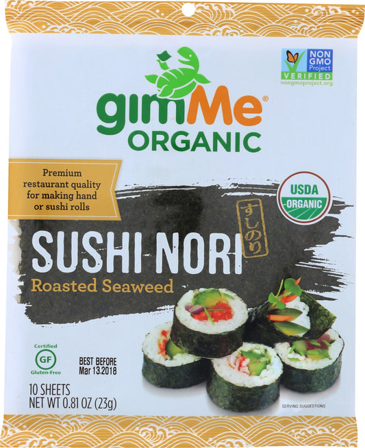 GIMME: Organic Roasted Seaweed Sushi Nori, 0.81 oz - Vending Business Solutions