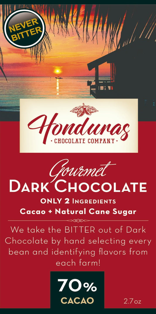 HONDURAS CHOCOLATE COMPANY: Chocolate 70% Cacao Dark, 2.7 oz - Vending Business Solutions