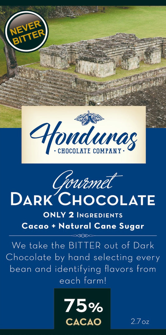 HONDURAS CHOCOLATE COMPANY: Chocolate 75 % Cacao Dark, 2.7 oz - Vending Business Solutions