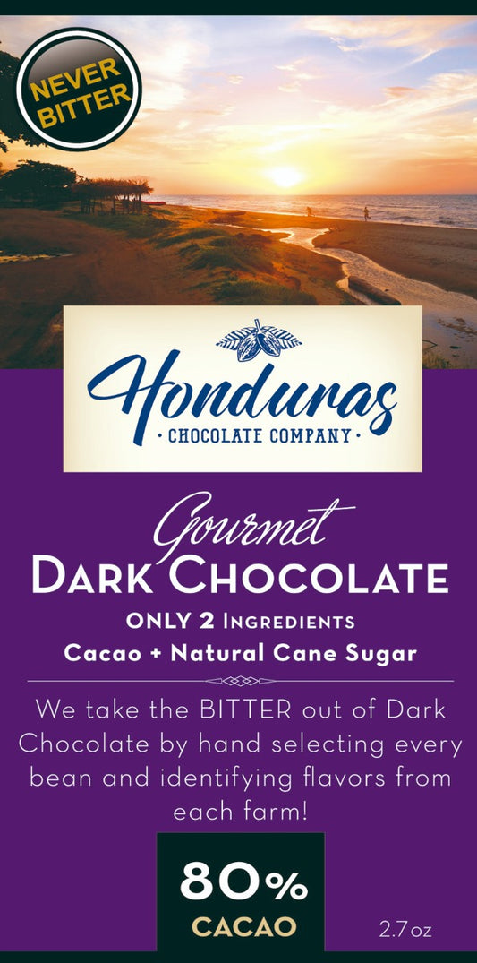 HONDURAS CHOCOLATE COMPANY: 80% Cacao Extra Dark Chocolate Bar, 2.7 oz - Vending Business Solutions