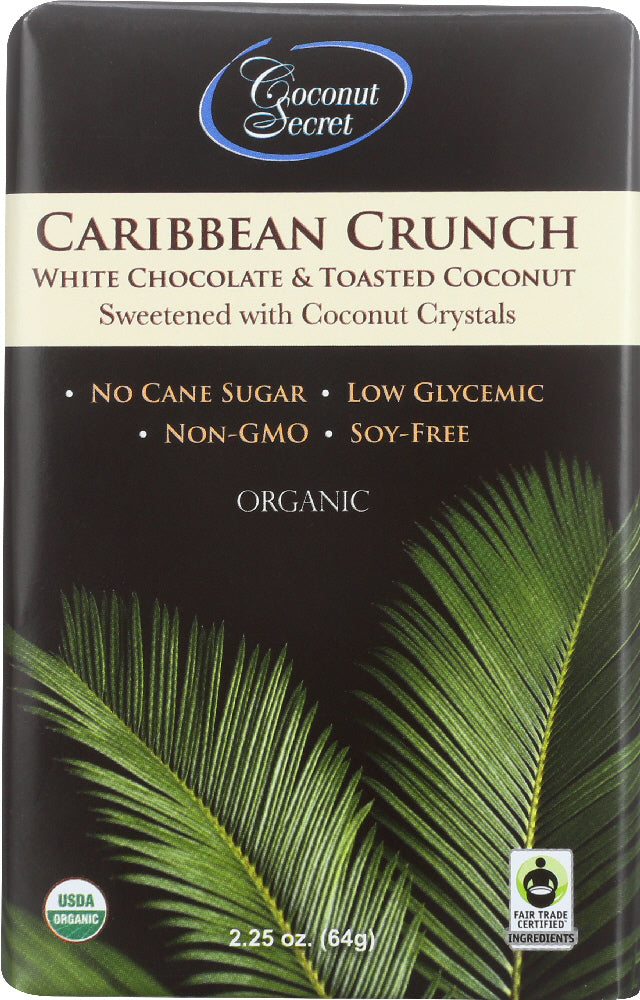 COCONUT SECRET: Organic Caribbean Crunch White Chocolate & Toasted Coconut, 2.25 oz - Vending Business Solutions