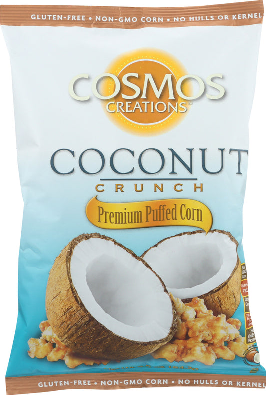 COSMOS CREATIONS: Coconut Crunch Premium Puffed Corn, 6.5 oz - Vending Business Solutions