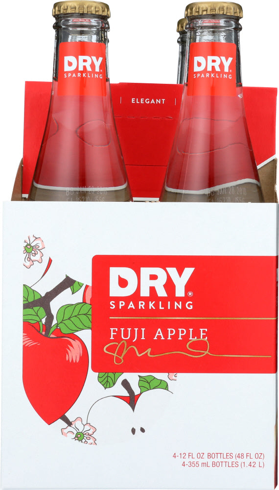 DRY SODA: Dry Sparkling Fuji Apple Bottle 4-12 fl oz, 48 fl oz - Vending Business Solutions