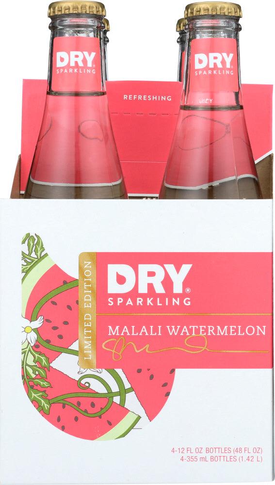 DRY SODA: Dry Sparkling Watermelon Bottle 4-12 fl oz, 48 fl oz - Vending Business Solutions