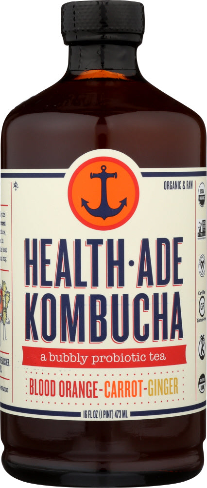HEALTH ADE: Blood Orange-Carrot-Ginger Kombucha, 16 oz - Vending Business Solutions