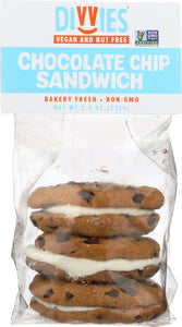 DIVVIES: Chocolate Chip Cookies Sandwich, 7.5 oz - Vending Business Solutions
