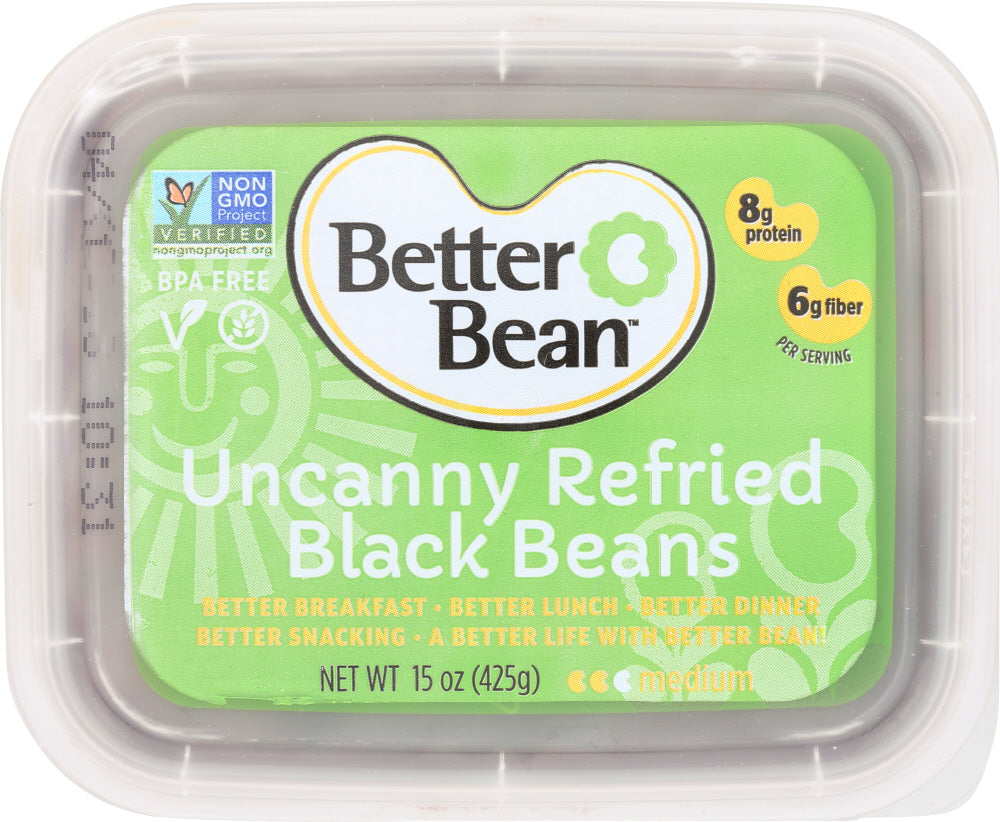 BETTER BEAN: Uncanny Refried Black Beans, 15 oz - Vending Business Solutions